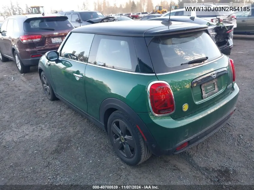 2022 Mini Se Hardtop Cooper VIN: WMW13DJ03N2R54185 Lot: 40700539