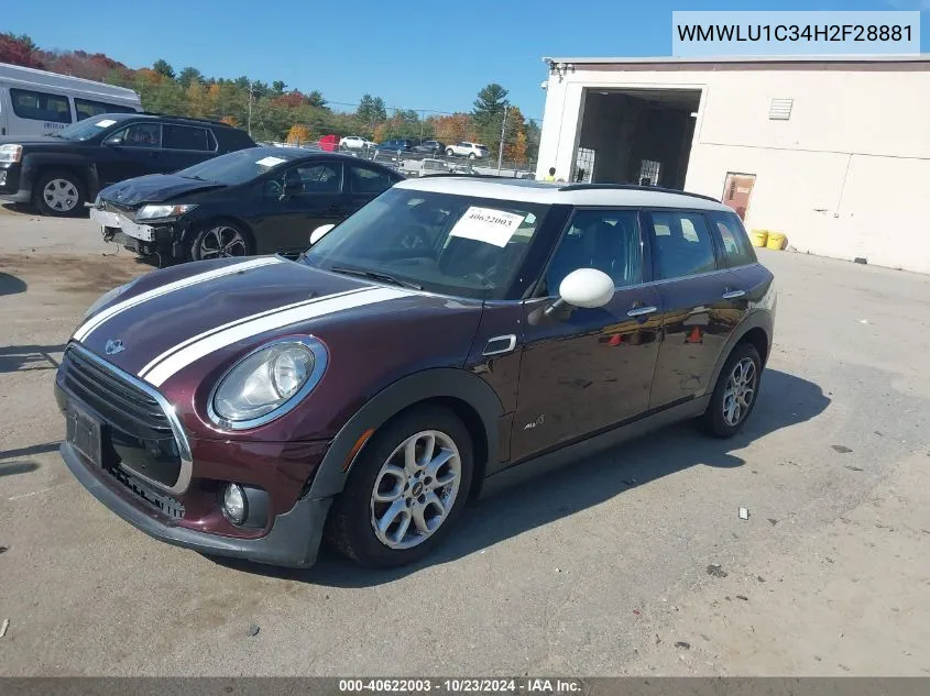 2017 Mini Clubman Cooper VIN: WMWLU1C34H2F28881 Lot: 40622003