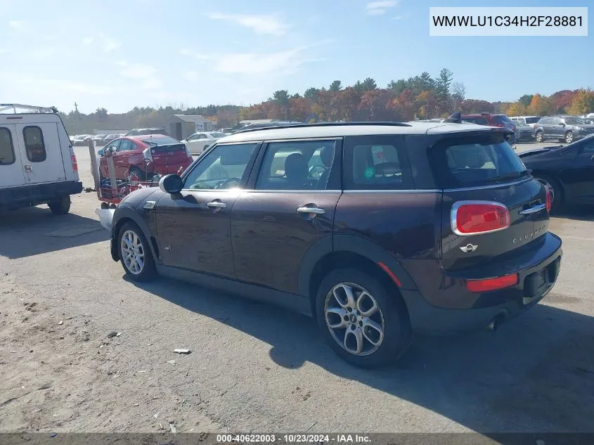 2017 Mini Clubman Cooper VIN: WMWLU1C34H2F28881 Lot: 40622003