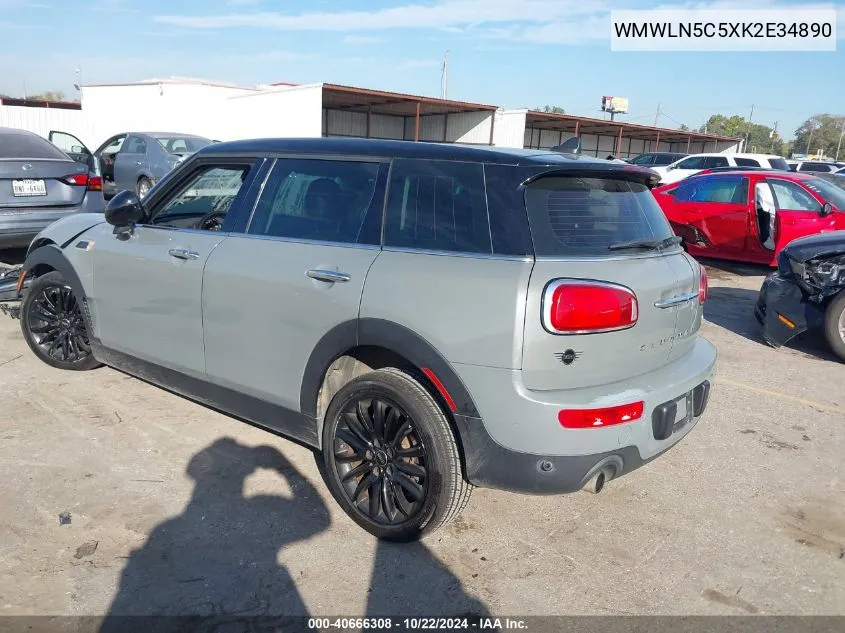 2019 Mini Clubman Cooper VIN: WMWLN5C5XK2E34890 Lot: 40666308