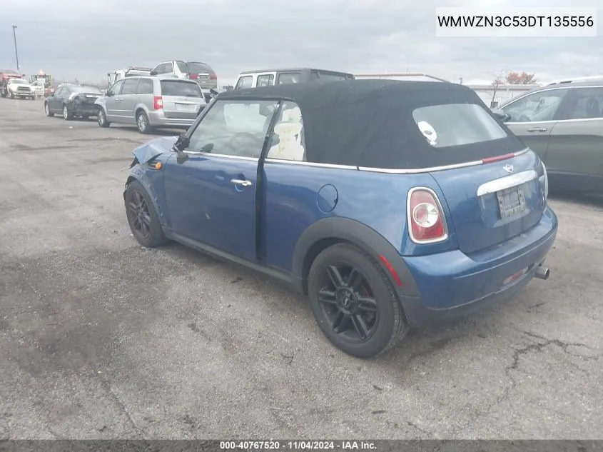 2013 Mini Convertible Cooper VIN: WMWZN3C53DT135556 Lot: 40767520