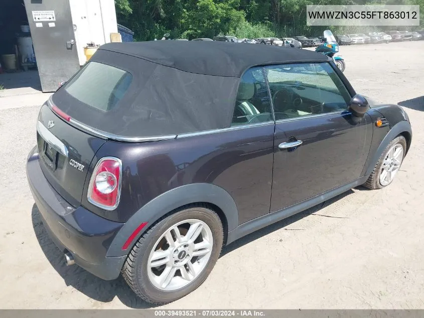 2015 Mini Convertible Cooper VIN: WMWZN3C55FT863012 Lot: 39493521