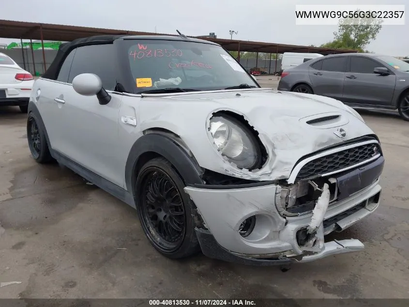 2016 Mini Convertible Cooper S VIN: WMWWG9C56G3C22357 Lot: 40813530