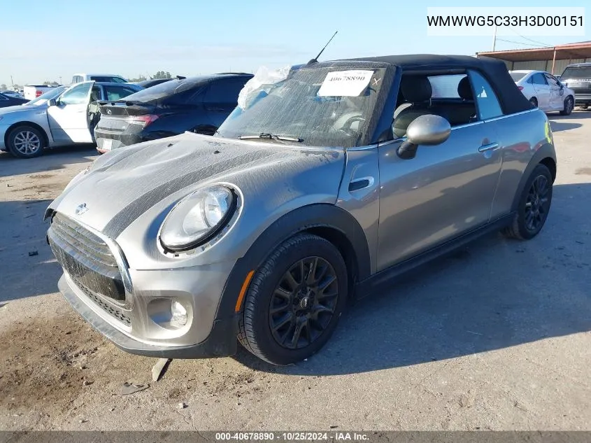 2017 Mini Convertible Cooper VIN: WMWWG5C33H3D00151 Lot: 40678890