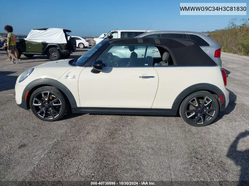 2017 Mini Convertible Cooper S VIN: WMWWG9C34H3C81830 Lot: 40735595