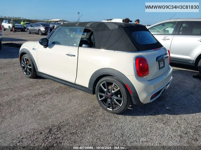 2017 Mini Convertible Cooper S VIN: WMWWG9C34H3C81830 Lot: 40735595