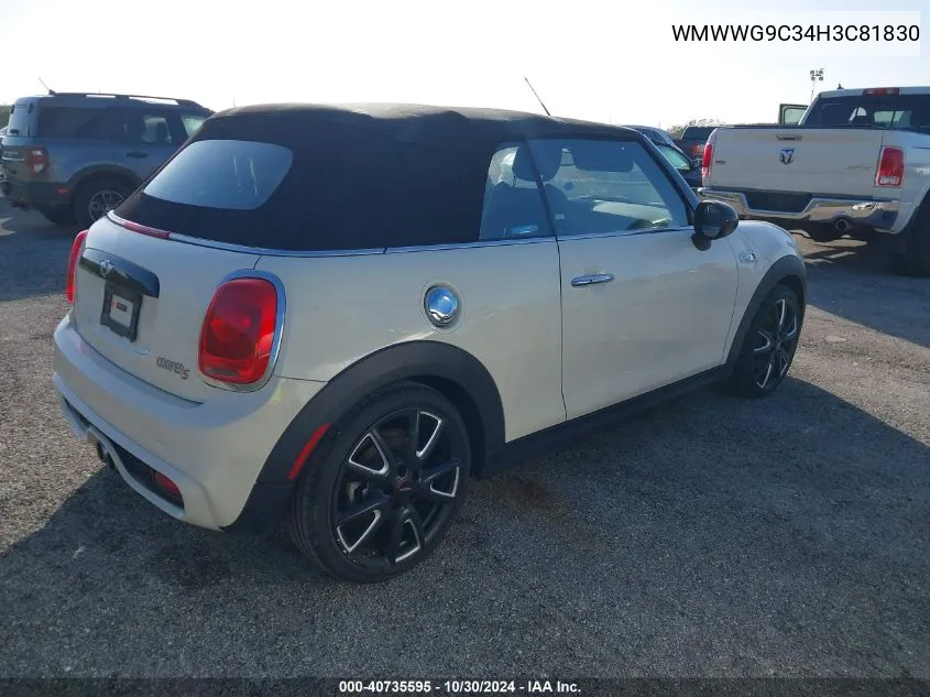 2017 Mini Convertible Cooper S VIN: WMWWG9C34H3C81830 Lot: 40735595