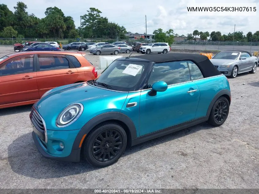 WMWWG5C54K3H07615 2019 Mini Convertible Cooper