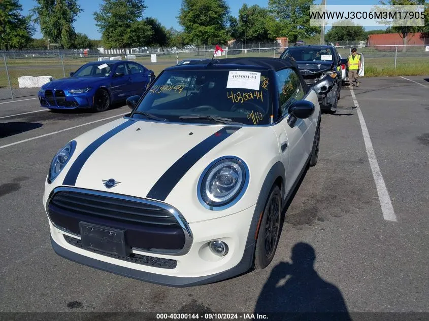 2021 Mini Convertible VIN: WMWWJ3C06M3M17905 Lot: 40300144