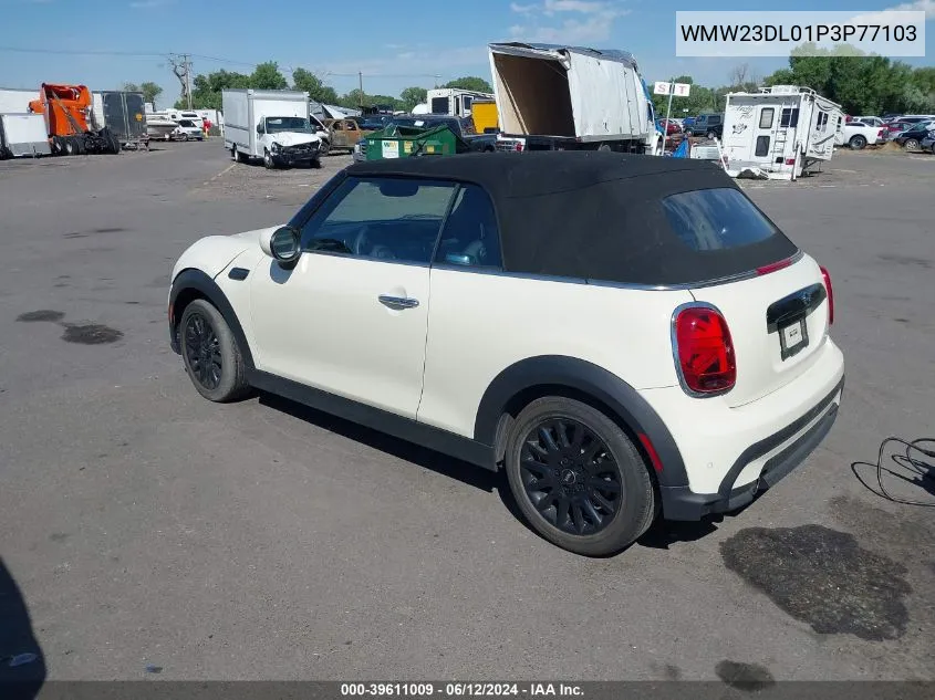 2023 Mini Convertible Cooper VIN: WMW23DL01P3P77103 Lot: 39611009