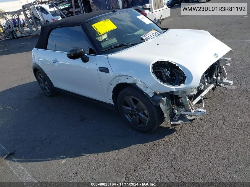 2024 Mini Convertible Cooper VIN: WMW23DL01R3R81192 Lot: 40825164