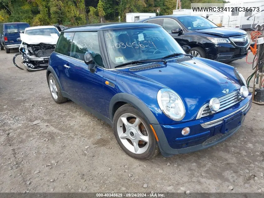 2002 Mini Cooper VIN: WMWRC33412TC36673 Lot: 40345629