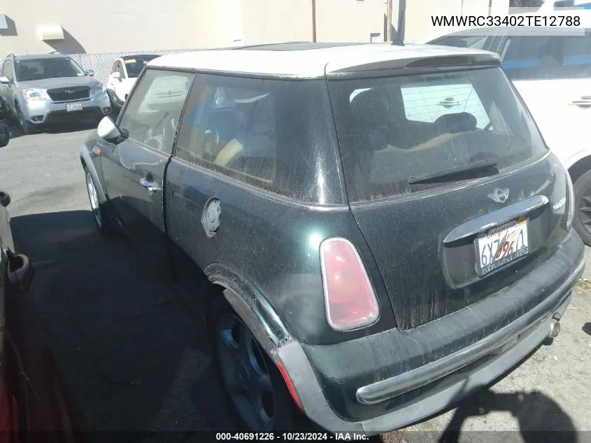 2002 Mini Cooper VIN: WMWRC33402TE12788 Lot: 40691226