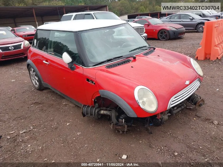 2002 Mini Cooper VIN: WMWRC33402TC30704 Lot: 40720941