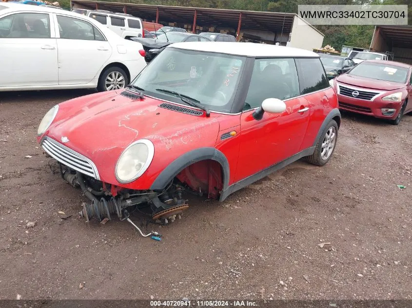 2002 Mini Cooper VIN: WMWRC33402TC30704 Lot: 40720941