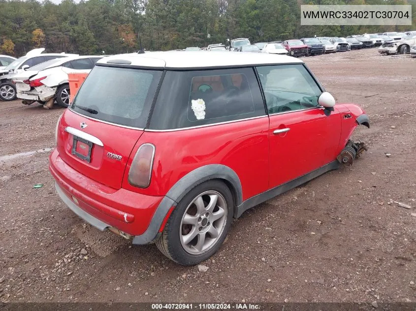 2002 Mini Cooper VIN: WMWRC33402TC30704 Lot: 40720941