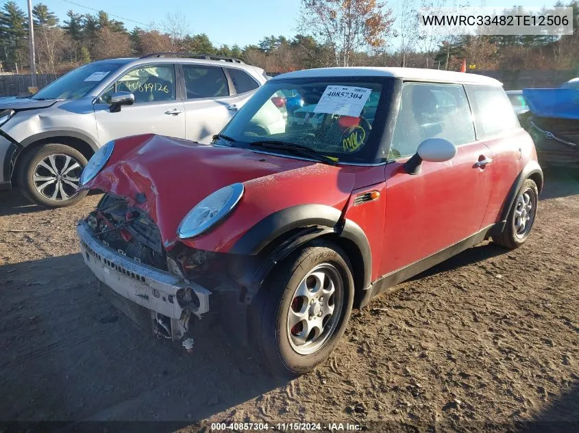 2002 Mini Cooper VIN: WMWRC33482TE12506 Lot: 40857304