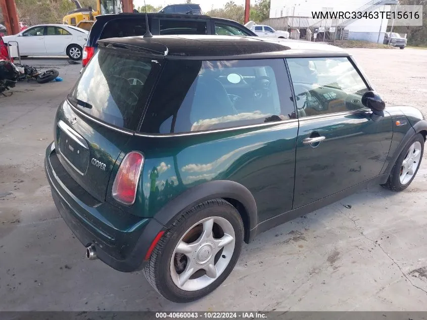 2003 Mini Cooper VIN: WMWRC33463TE15616 Lot: 40660043