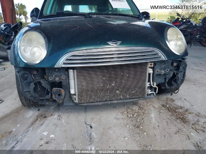 2003 Mini Cooper VIN: WMWRC33463TE15616 Lot: 40660043