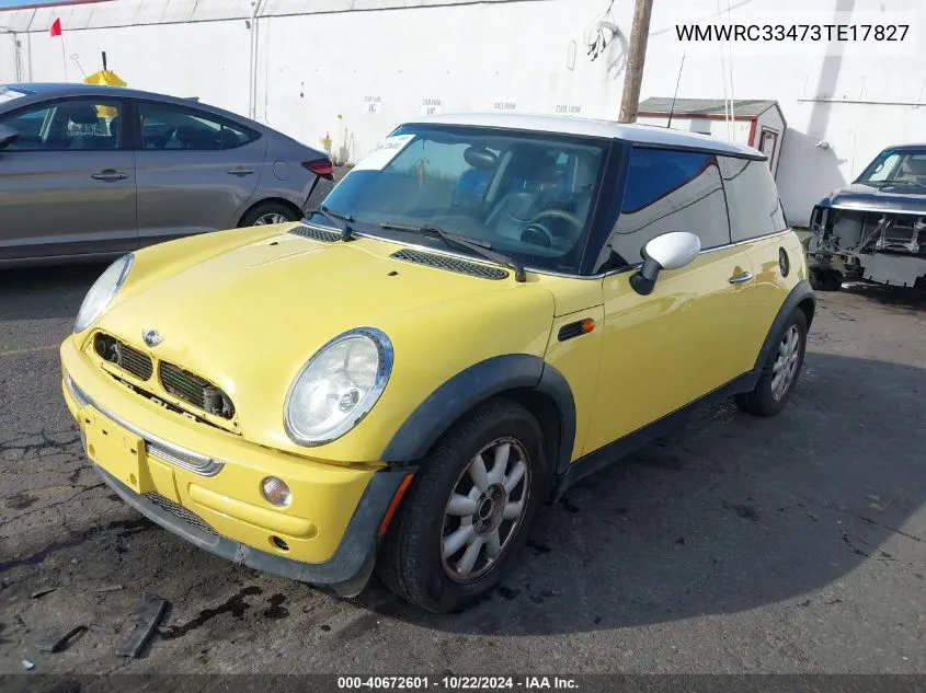 2003 Mini Cooper VIN: WMWRC33473TE17827 Lot: 40672601