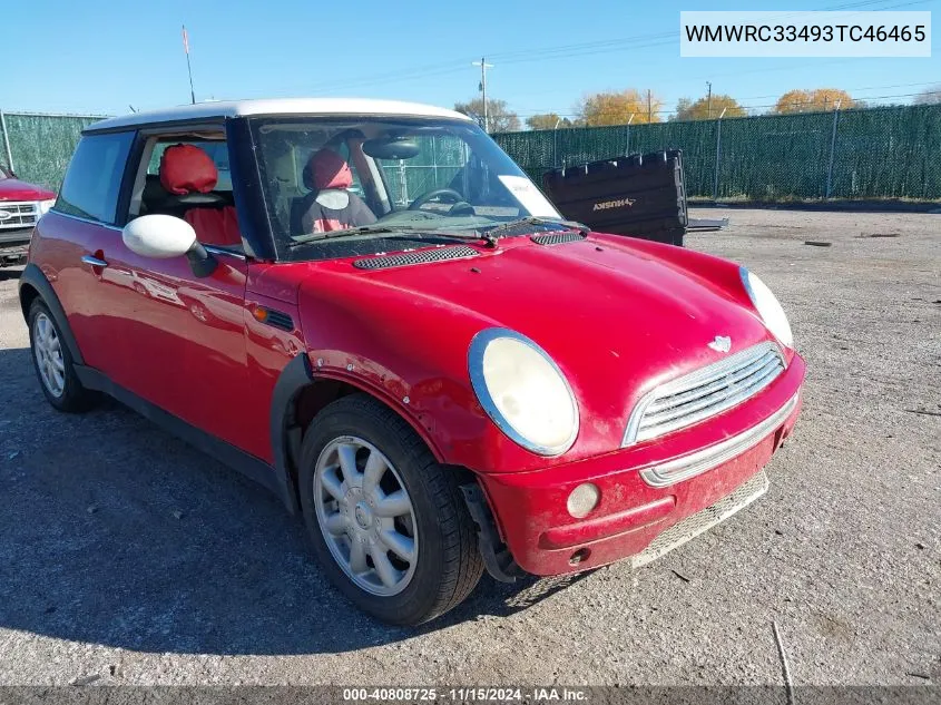 2003 Mini Cooper VIN: WMWRC33493TC46465 Lot: 40808725