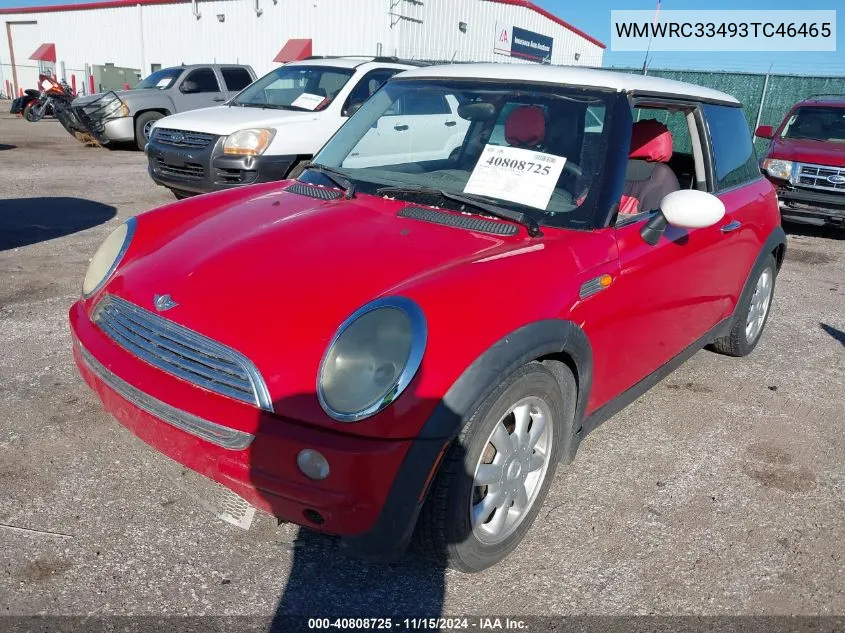 2003 Mini Cooper VIN: WMWRC33493TC46465 Lot: 40808725