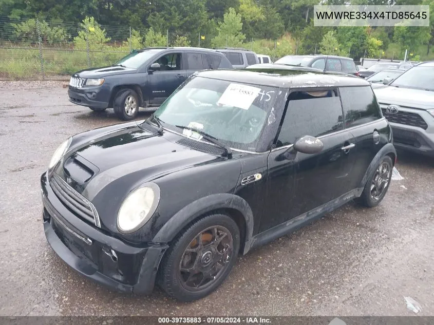 2004 Mini Cooper S VIN: WMWRE334X4TD85645 Lot: 39735883