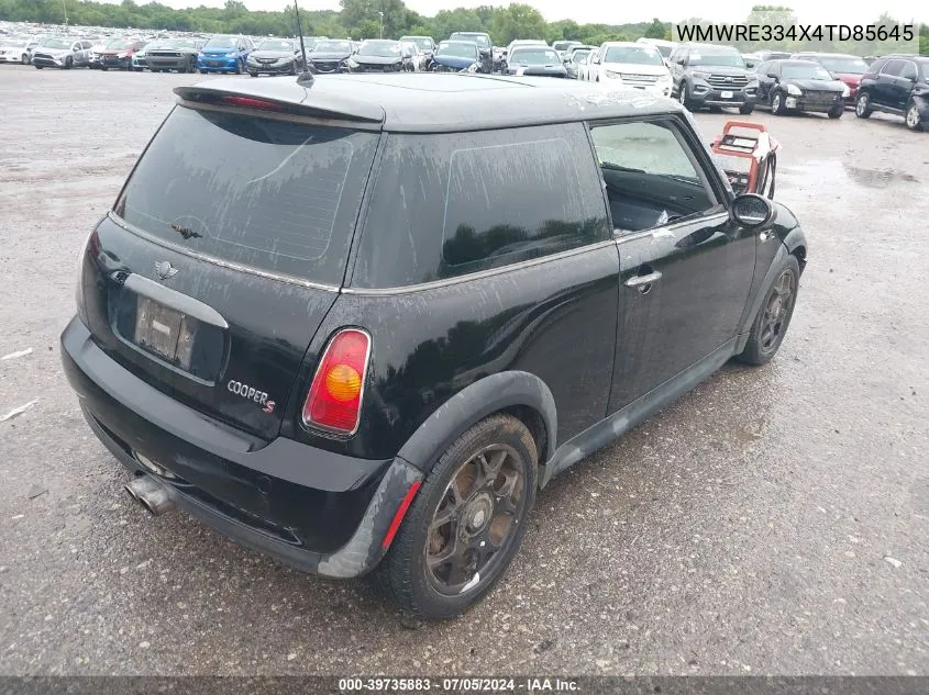 2004 Mini Cooper S VIN: WMWRE334X4TD85645 Lot: 39735883