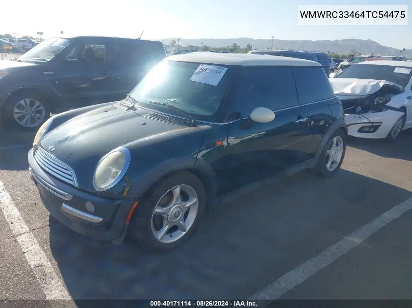 2004 Mini Cooper VIN: WMWRC33464TC54475 Lot: 40171114