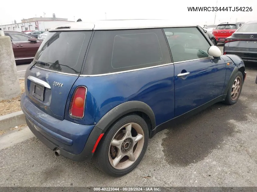 2004 Mini Cooper VIN: WMWRC33444TJ54226 Lot: 40223044