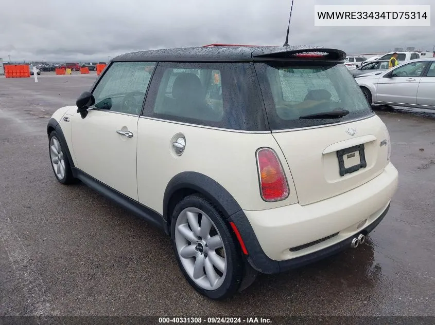 2004 Mini Cooper S VIN: WMWRE33434TD75314 Lot: 40331308