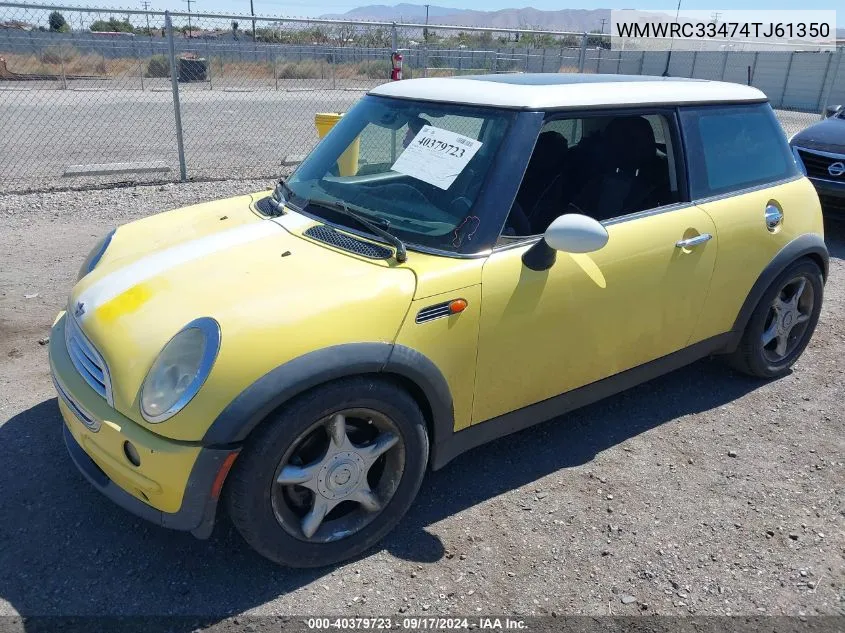 2004 Mini Cooper VIN: WMWRC33474TJ61350 Lot: 40379723