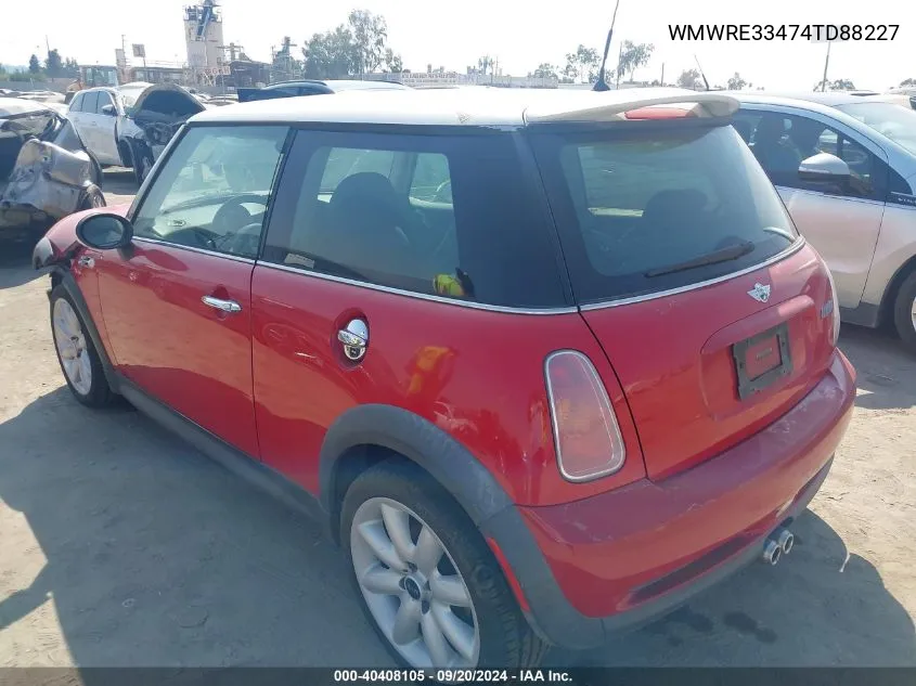 2004 Mini Cooper S VIN: WMWRE33474TD88227 Lot: 40408105