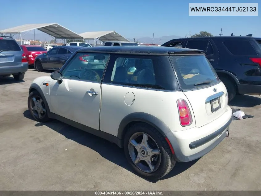 2004 Mini Cooper VIN: WMWRC33444TJ62133 Lot: 40431436