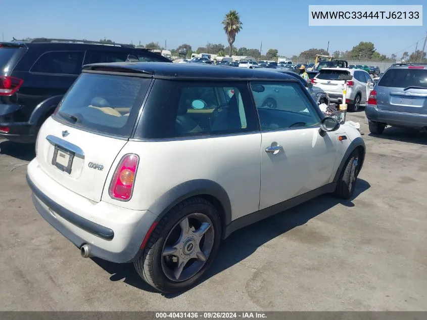 2004 Mini Cooper VIN: WMWRC33444TJ62133 Lot: 40431436