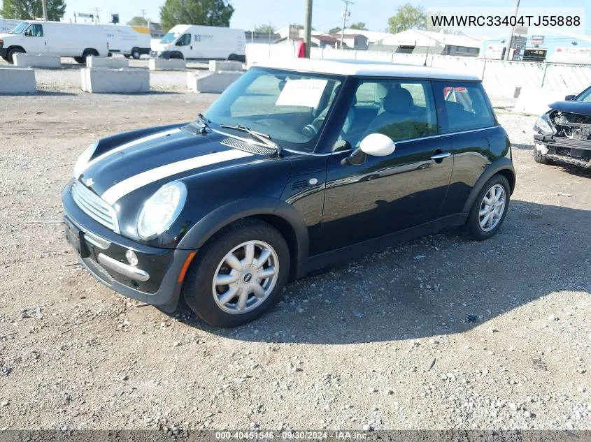 2004 Mini Cooper VIN: WMWRC33404TJ55888 Lot: 40451546