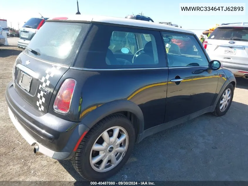 2004 Mini Cooper VIN: WMWRC33464TJ62893 Lot: 40487080