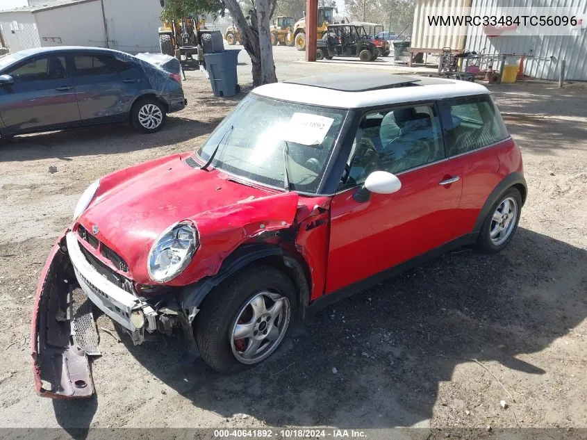 2004 Mini Cooper VIN: WMWRC33484TC56096 Lot: 40641892