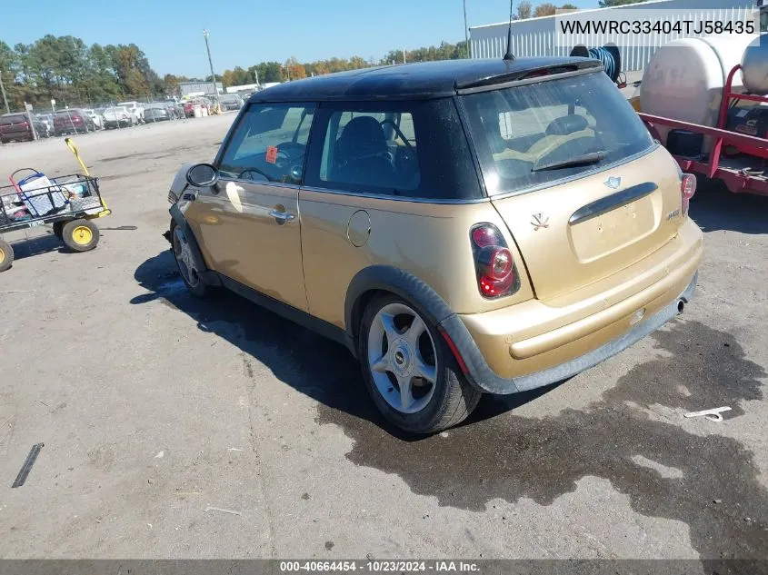 2004 Mini Cooper VIN: WMWRC33404TJ58435 Lot: 40664454