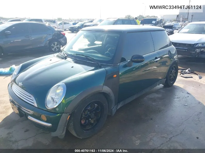 2004 Mini Cooper VIN: WMWRC33494TJ61124 Lot: 40761163