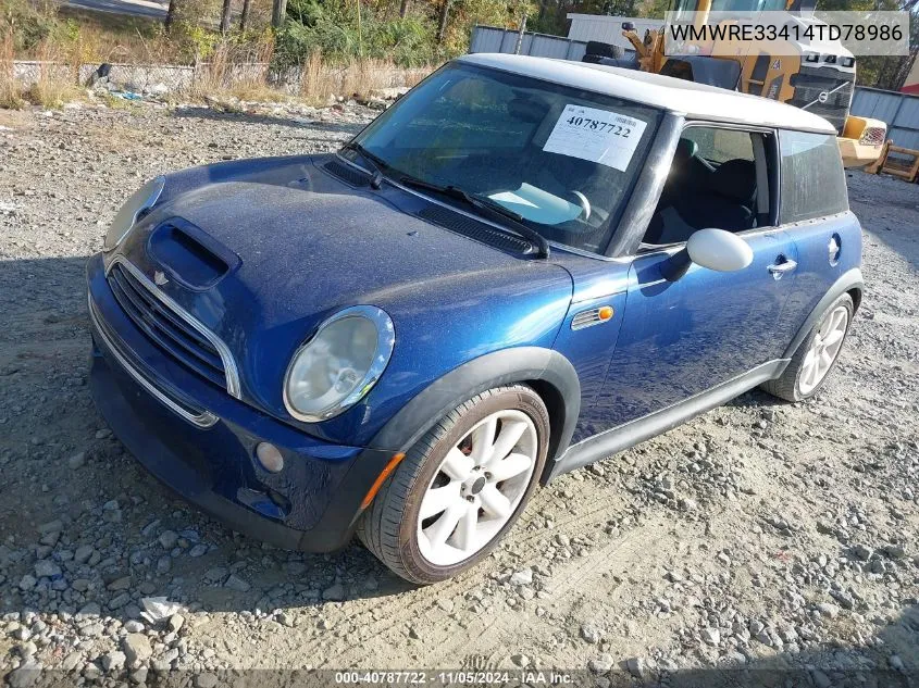 2004 Mini Cooper S VIN: WMWRE33414TD78986 Lot: 40787722