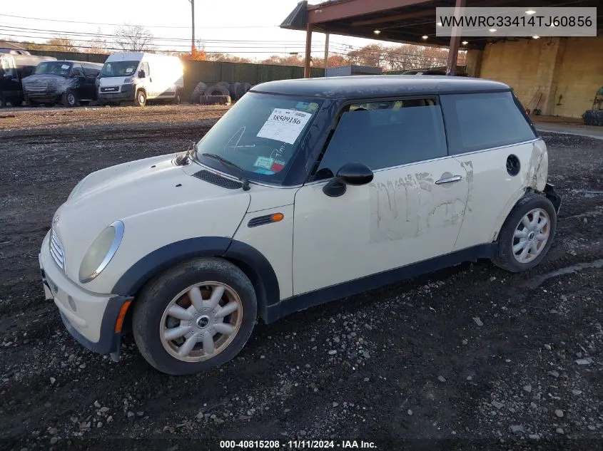 2004 Mini Cooper VIN: WMWRC33414TJ60856 Lot: 40815208