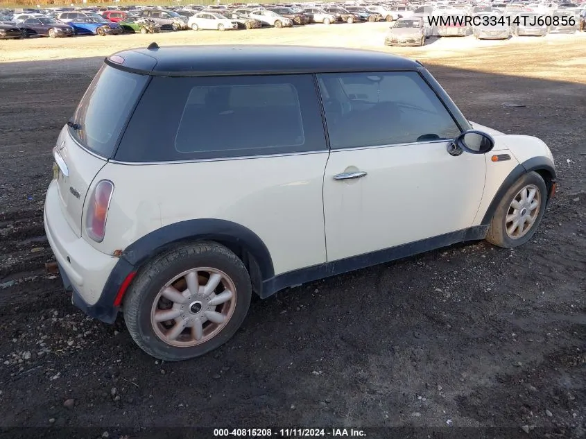 2004 Mini Cooper VIN: WMWRC33414TJ60856 Lot: 40815208