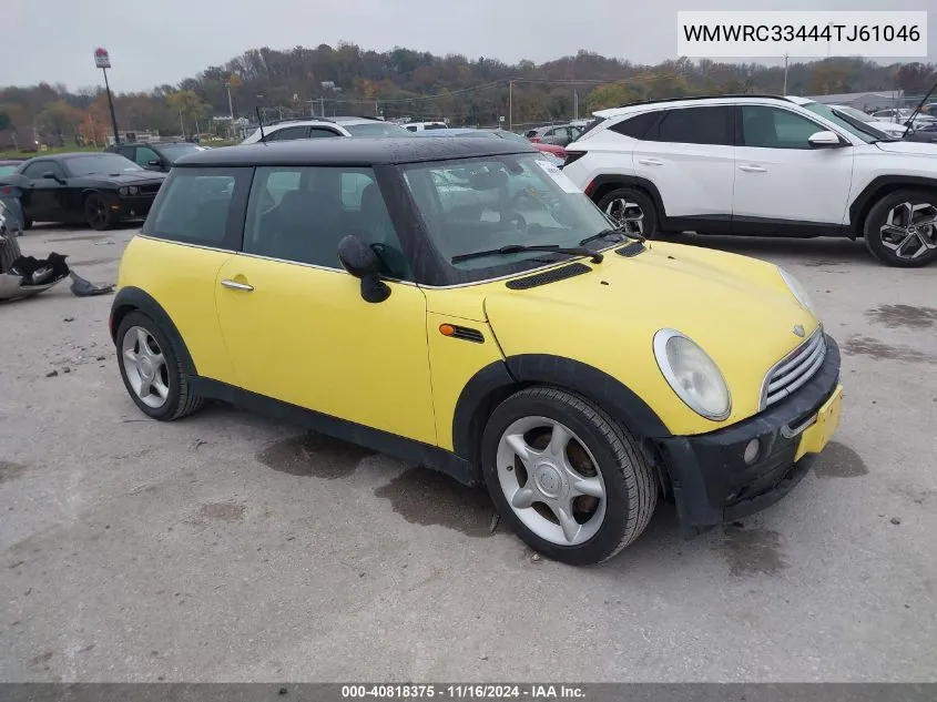 2004 Mini Cooper VIN: WMWRC33444TJ61046 Lot: 40818375