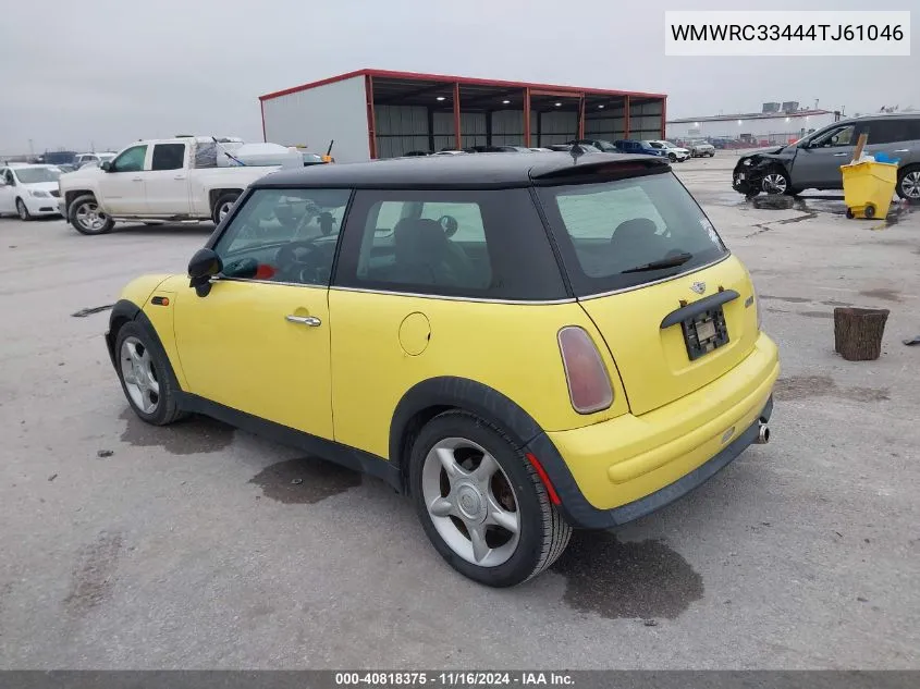 2004 Mini Cooper VIN: WMWRC33444TJ61046 Lot: 40818375