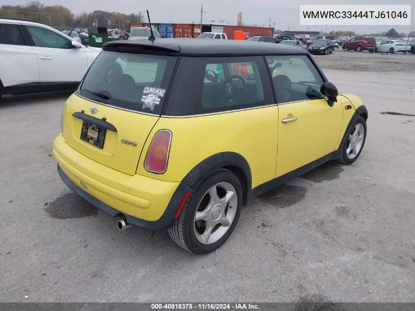 2004 Mini Cooper VIN: WMWRC33444TJ61046 Lot: 40818375