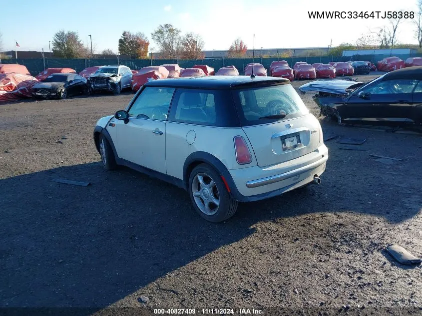 2004 Mini Cooper VIN: WMWRC33464TJ58388 Lot: 40827409