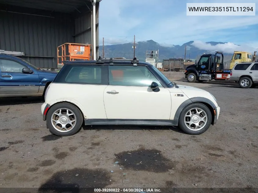 2005 Mini Cooper S VIN: WMWRE33515TL11294 Lot: 39280822