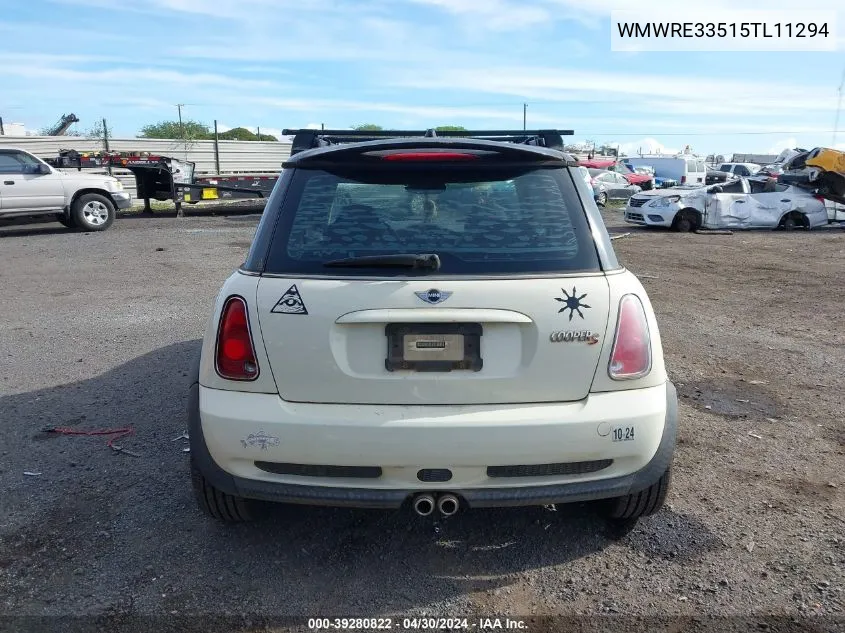 2005 Mini Cooper S VIN: WMWRE33515TL11294 Lot: 39280822