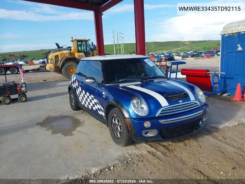 2005 Mini Cooper S VIN: WMWRE33435TD92115 Lot: 39935852